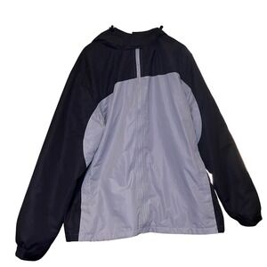 Polar Edge Men's XXL  Two Tone Hooded Jacket Black Gray Polyester Lightweight